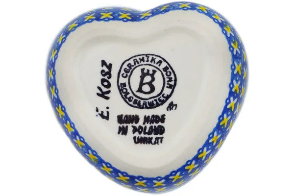 Polish Pottery 4" Heart Shaped Jar When Life Gives You Lemons
