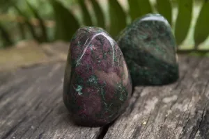 Polished Rare Fluorescent Green Verdite Ruby Corundum Free Forms x 3 From Zimbabwe