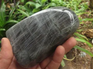 Polished Rare Purple Flash Labradorite Standing Free Forms x 2 From Tulear, Madagascar