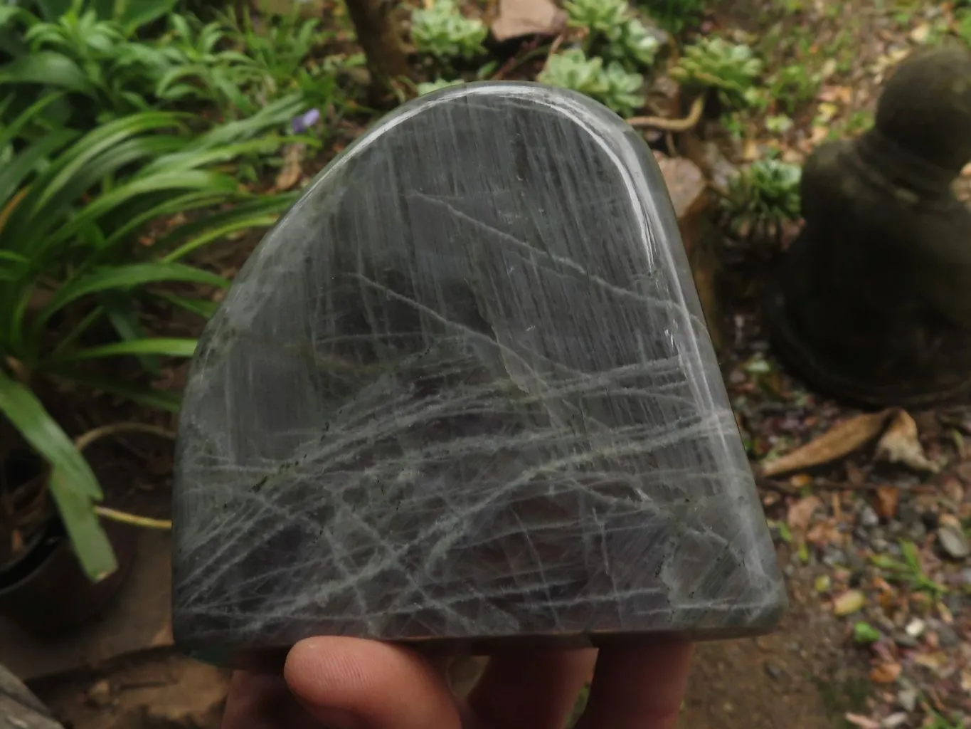 Polished Rare Purple Flash Labradorite Standing Free Forms x 2 From Tulear, Madagascar
