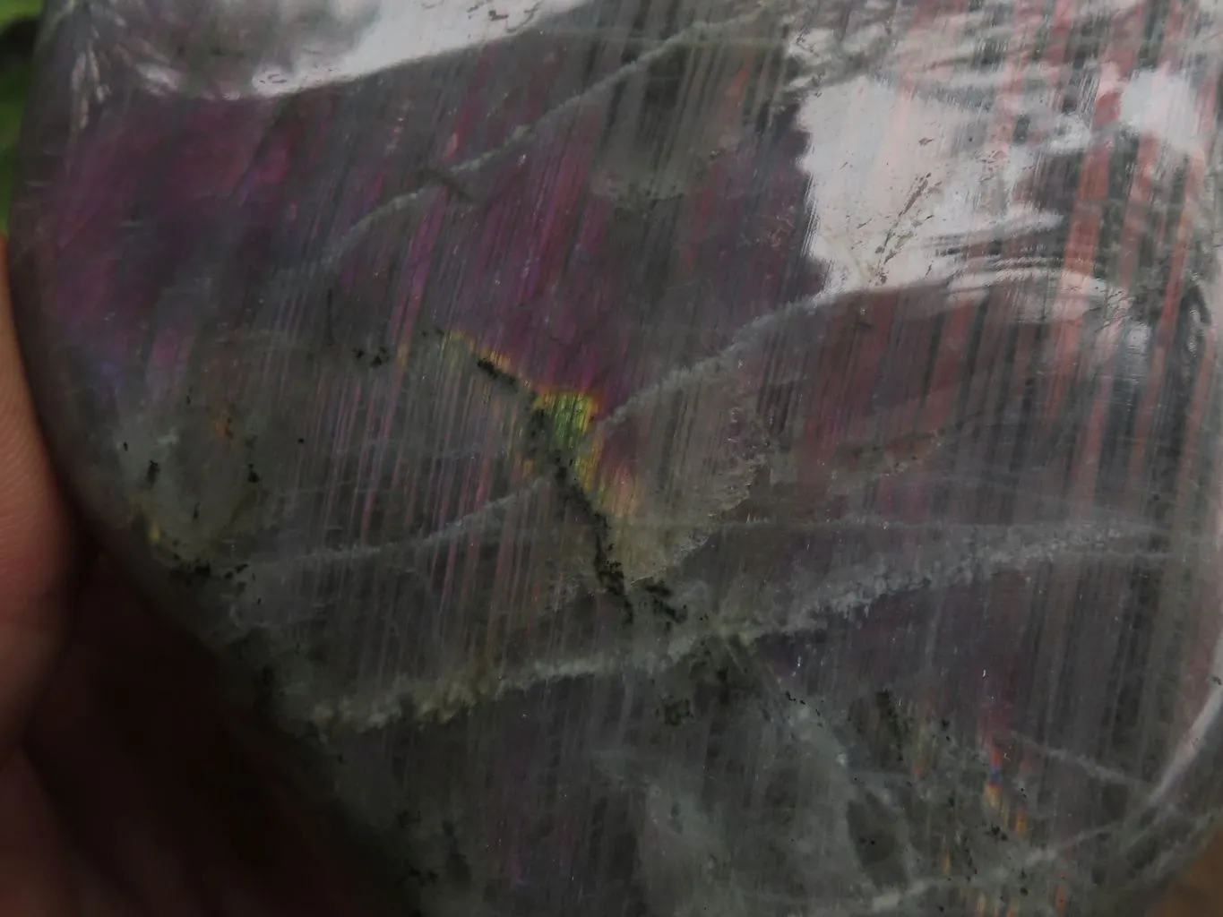 Polished Rare Purple Flash Labradorite Standing Free Forms x 2 From Tulear, Madagascar