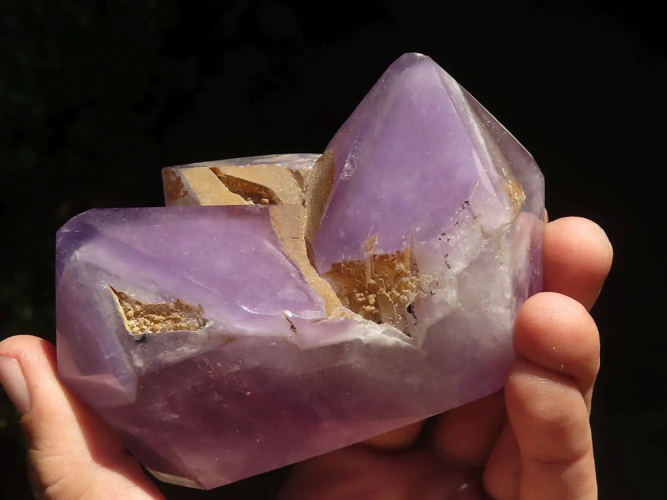 Polished Rare Triple Point Amethyst Crystals x 2 From Madagascar