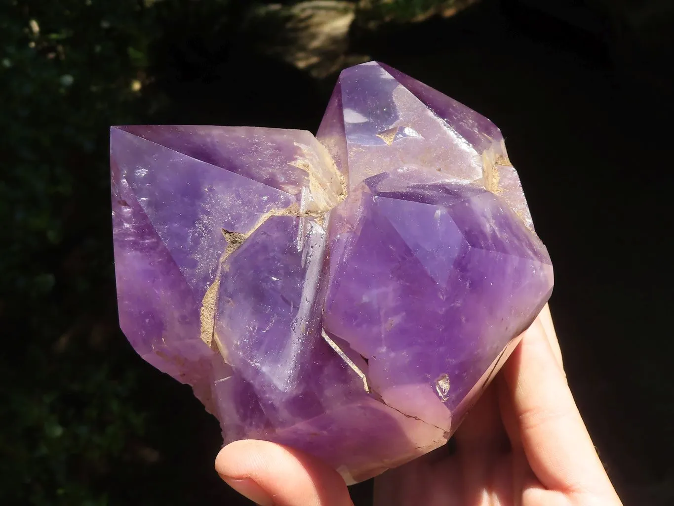 Polished Rare Triple Point Amethyst Crystals x 2 From Madagascar