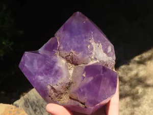 Polished Rare Triple Point Amethyst Crystals x 2 From Madagascar