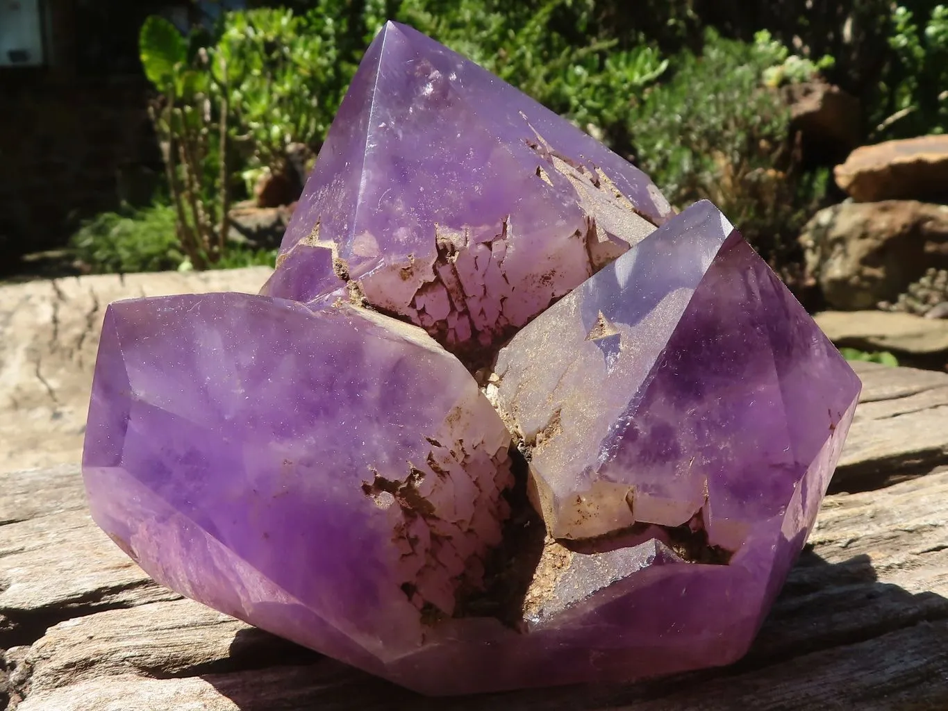 Polished Rare Triple Point Amethyst Crystals x 2 From Madagascar