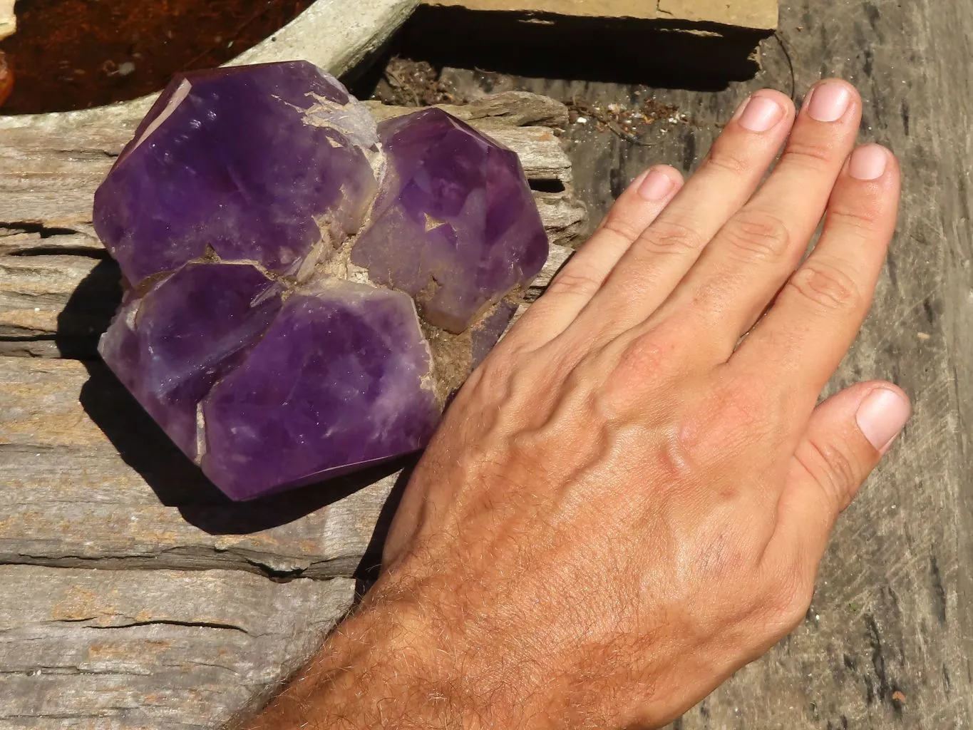 Polished Rare Triple Point Amethyst Crystals x 2 From Madagascar