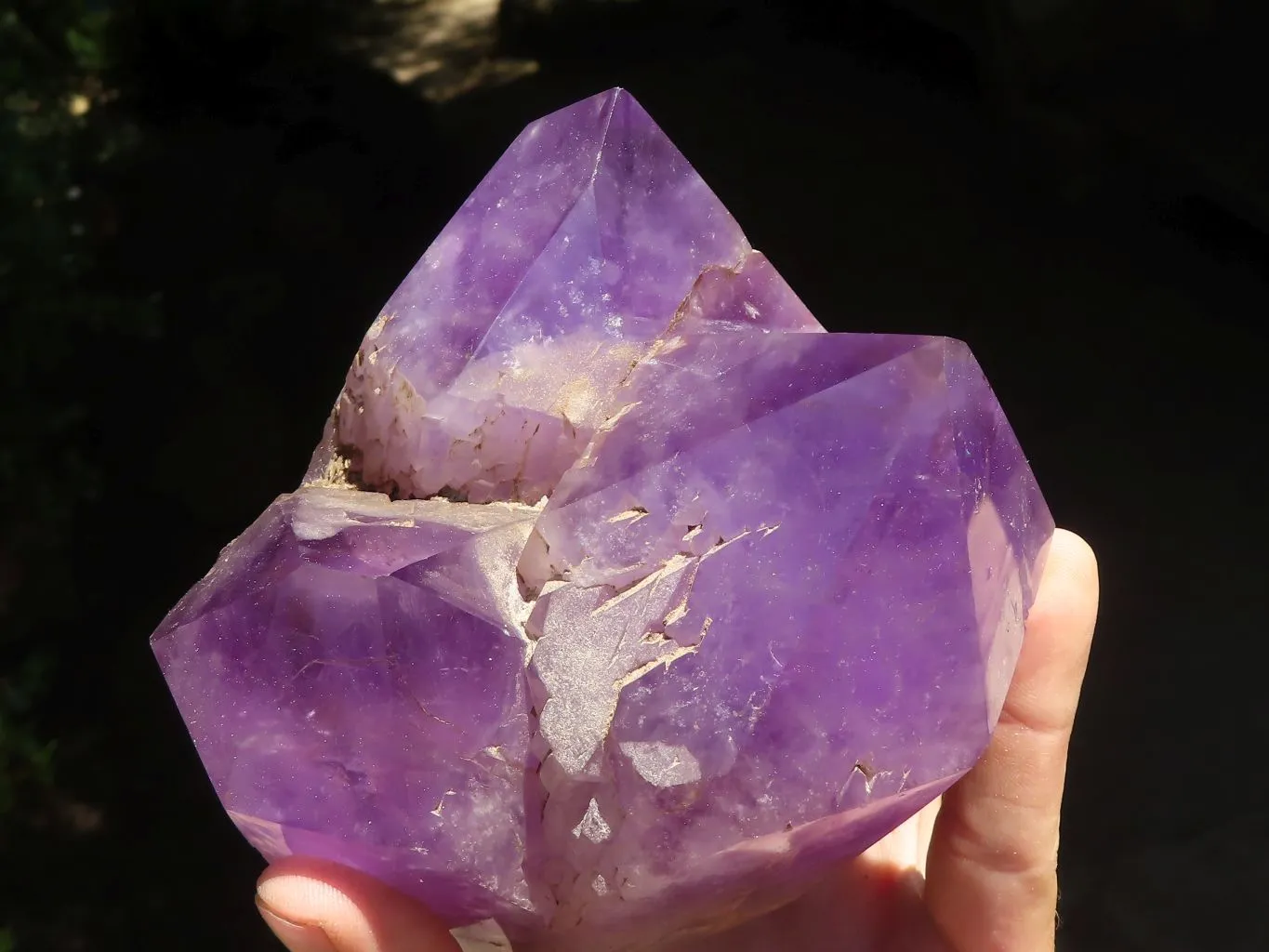 Polished Rare Triple Point Amethyst Crystals x 2 From Madagascar
