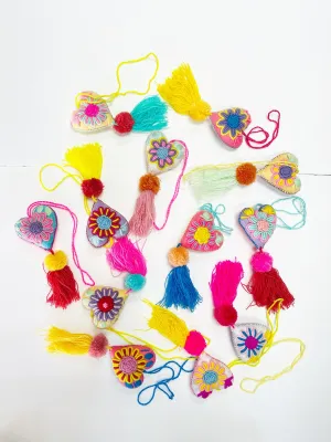 Pom Pom Heart Keychain Charms