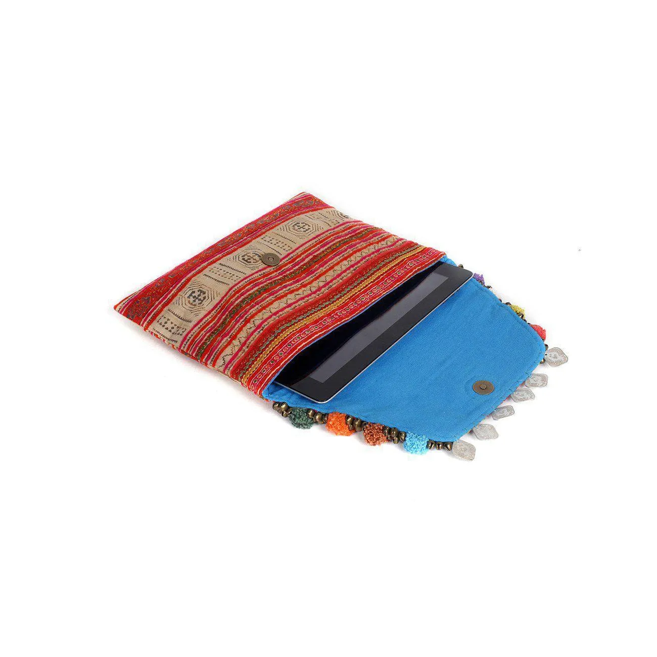 PomPoms, Bells & Coins Vintage Envelope Clutch - Thailand