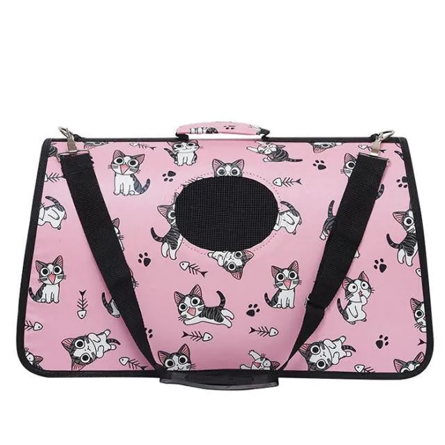 Portable Soft Pet Cat Puppy Travelling Carrier Outdoor Hand Carry Bag for Pet Safety