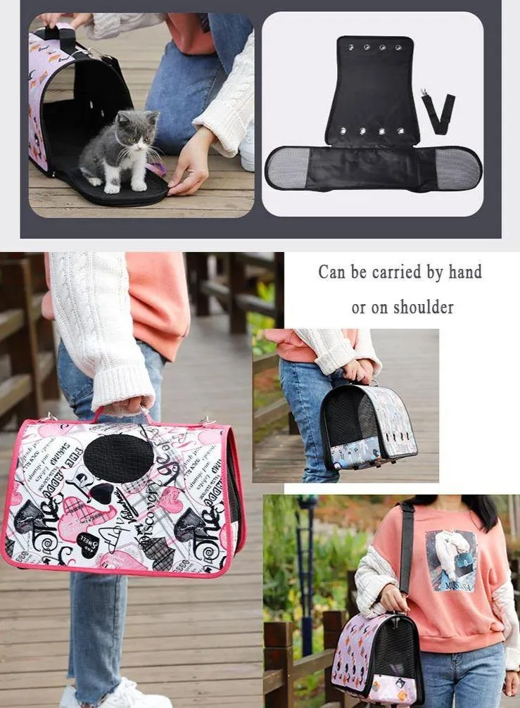 Portable Soft Pet Cat Puppy Travelling Carrier Outdoor Hand Carry Bag for Pet Safety