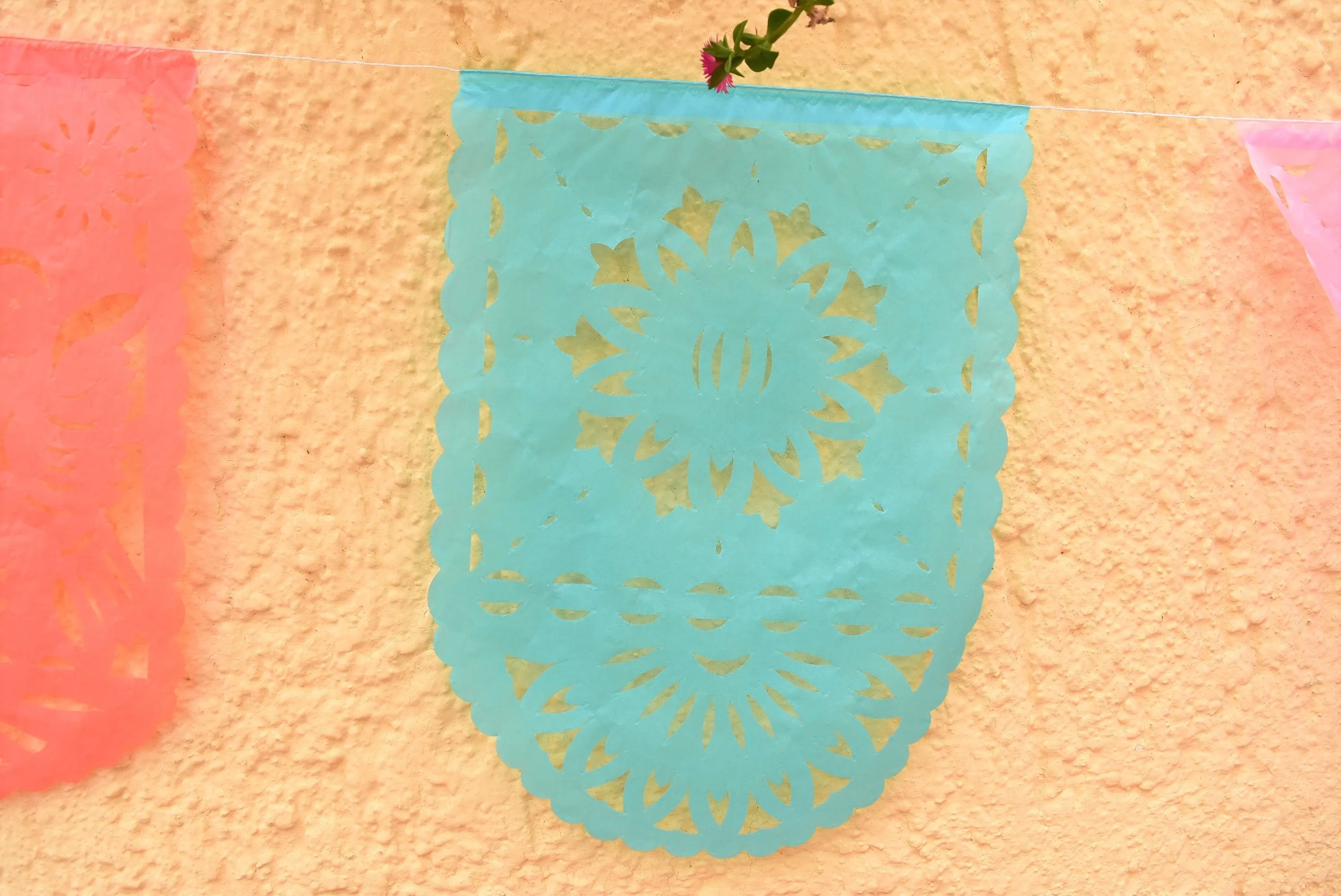 Pretty Pastel Papel Picado Party Bunting | 10 x 5m/16.4ft Pastel Coloured Garlands with 16 Medium Sized Flags