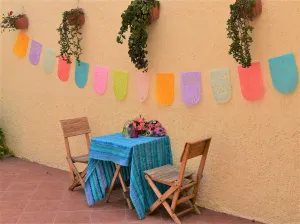 Pretty Pastel Papel Picado Party Bunting | 10 x 5m/16.4ft Pastel Coloured Garlands with 16 Medium Sized Flags