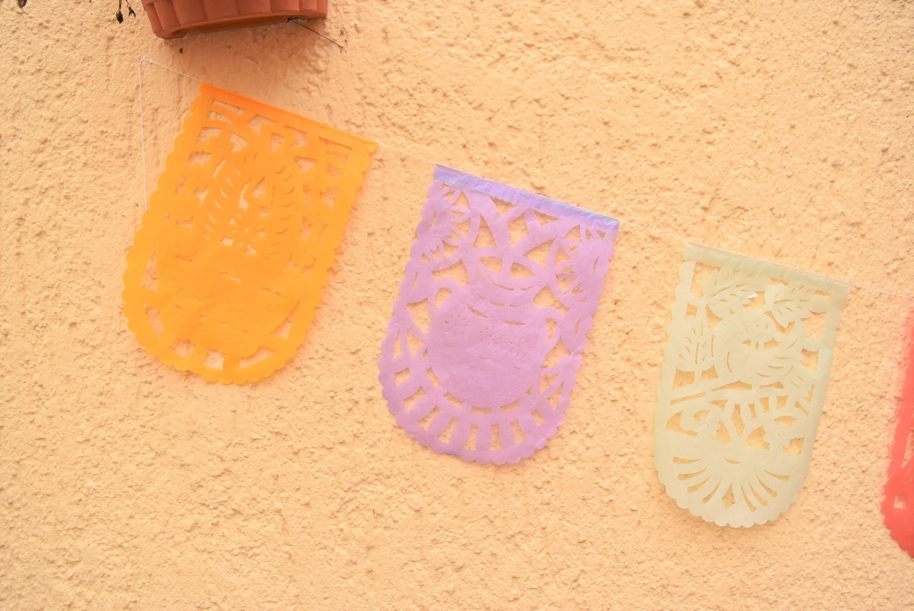 Pretty Pastel Papel Picado Party Bunting | 10 x 5m/16.4ft Pastel Coloured Garlands with 16 Medium Sized Flags