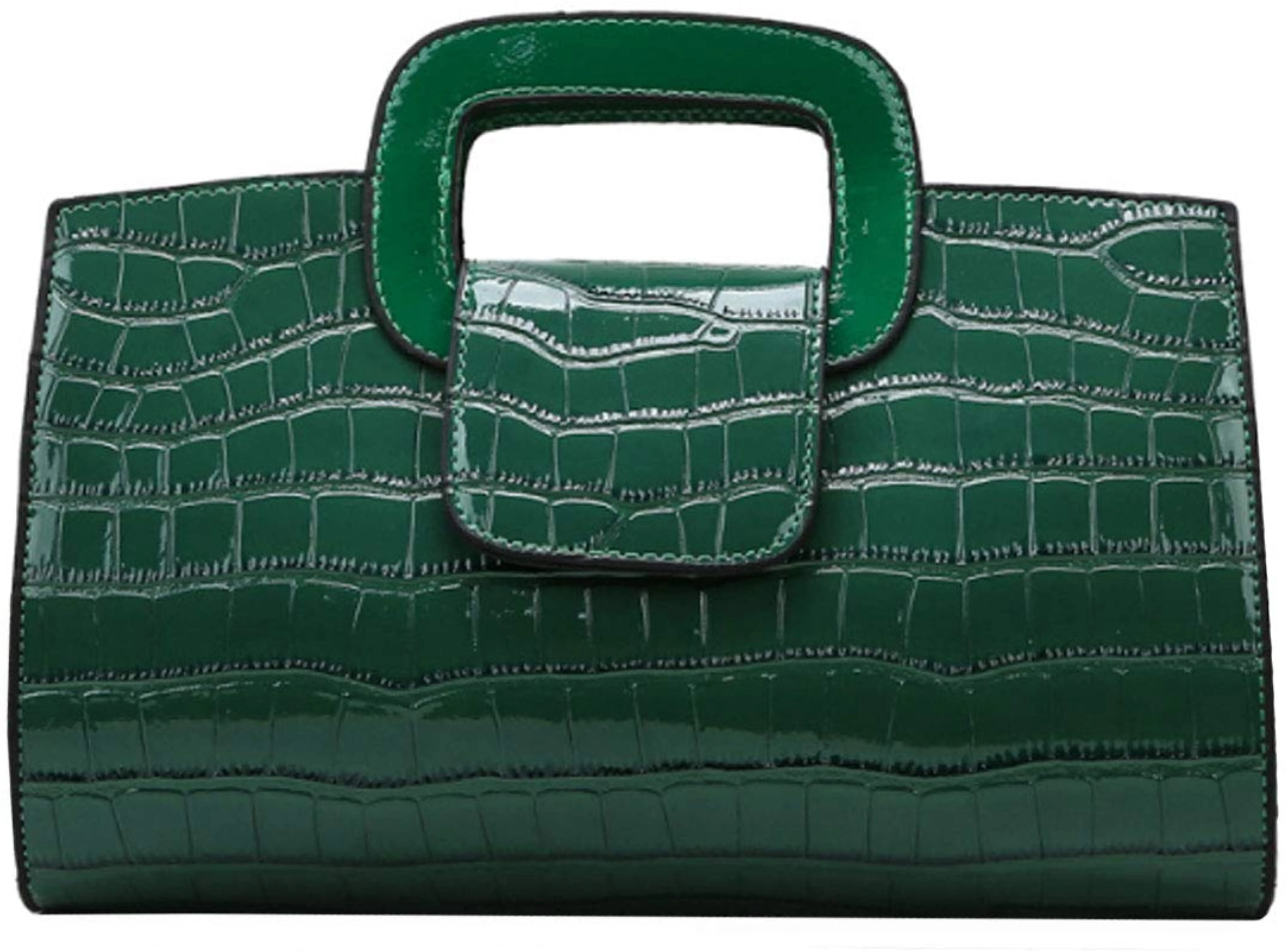 PU Leather Green Vintage Flap Tote Top Handbags