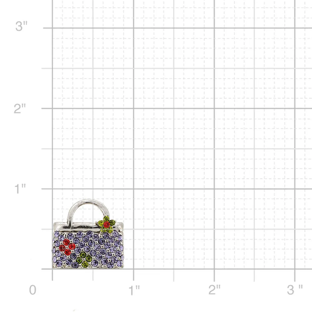 Purple Lady Handbag Swarovski Crystal Pin Brooch