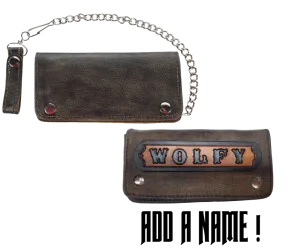 "The Lone Wolf" Brown Chain Wallet
