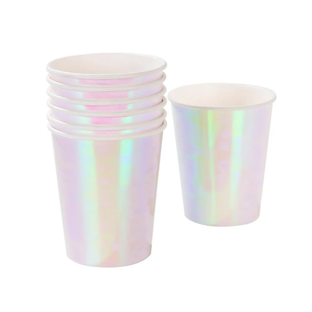 "We Heart Pastel" Iridescent Paper Cups