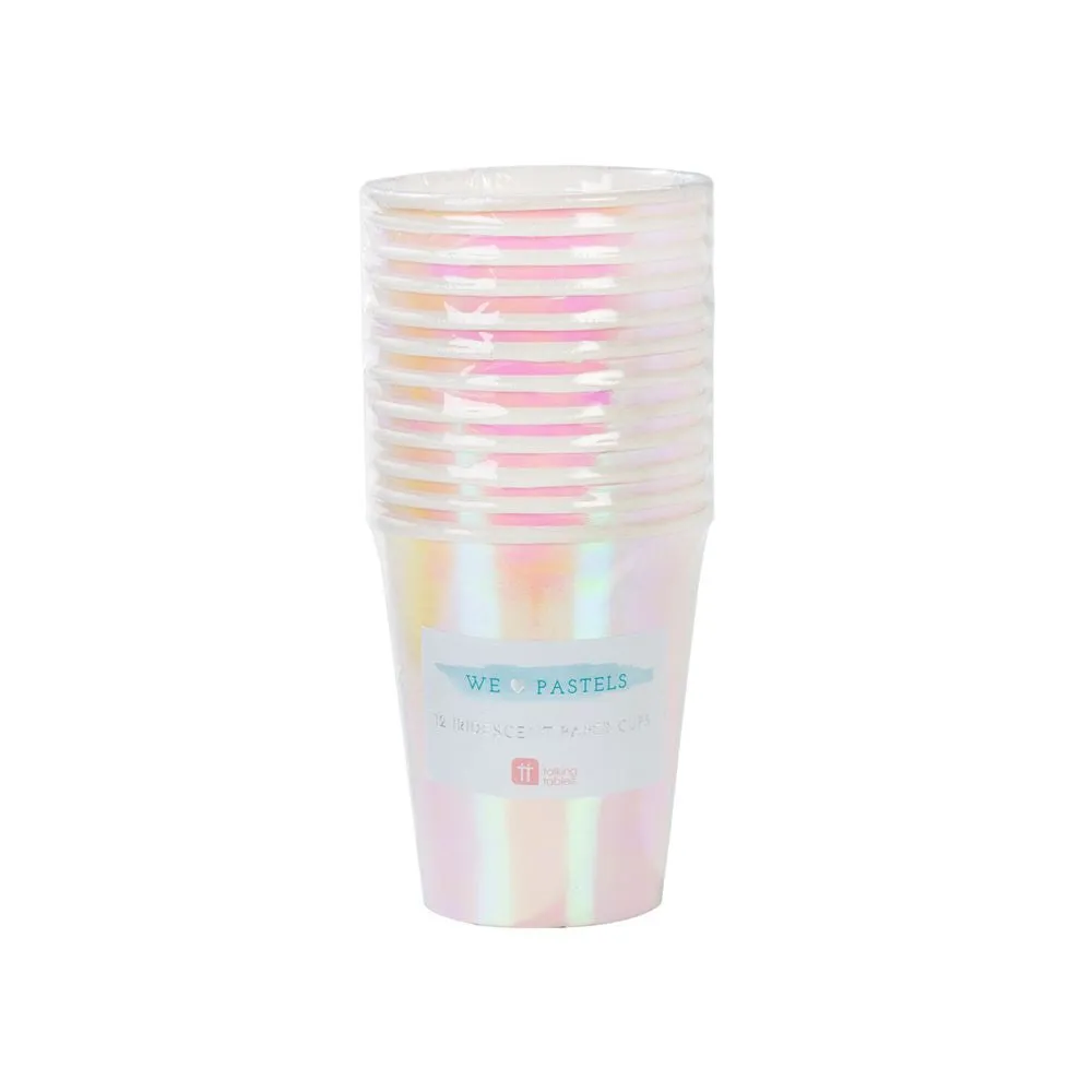 "We Heart Pastel" Iridescent Paper Cups