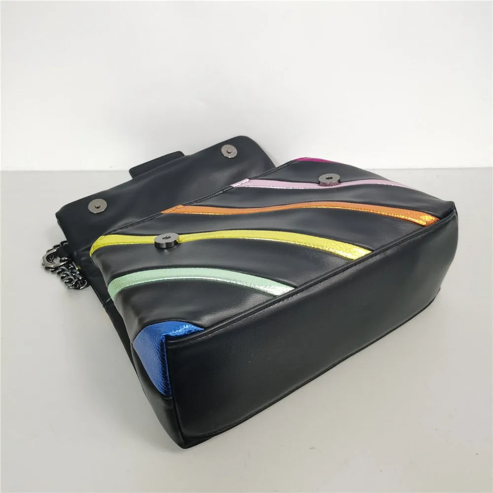 Rainbow Metallic Chain purse