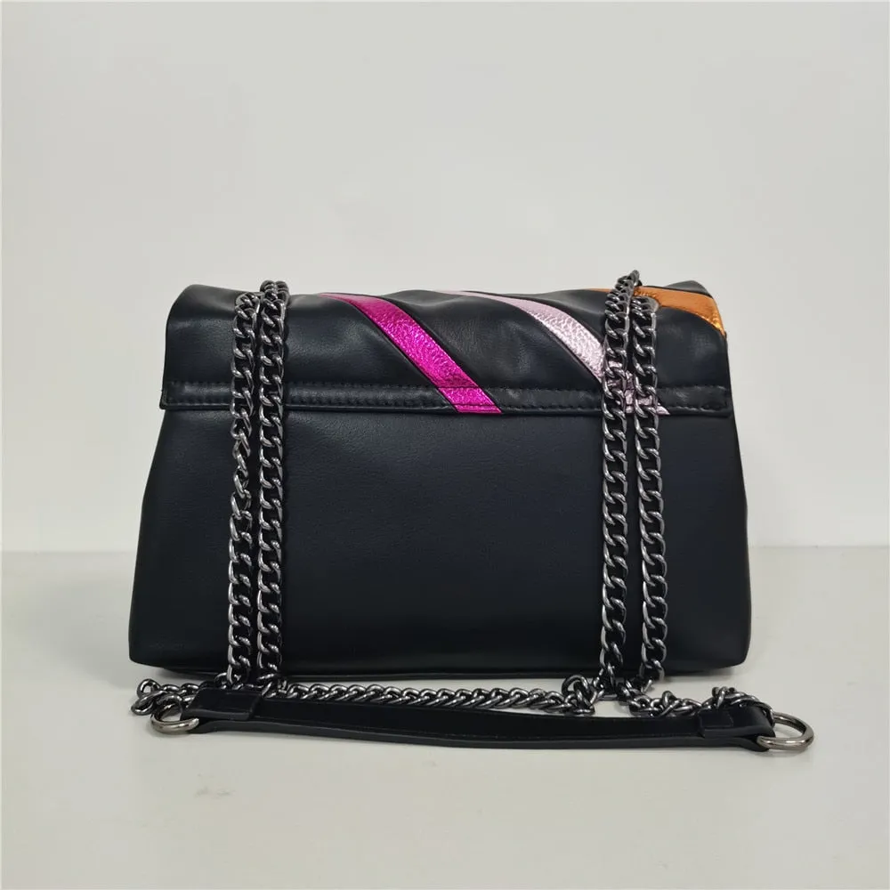 Rainbow Metallic Chain purse