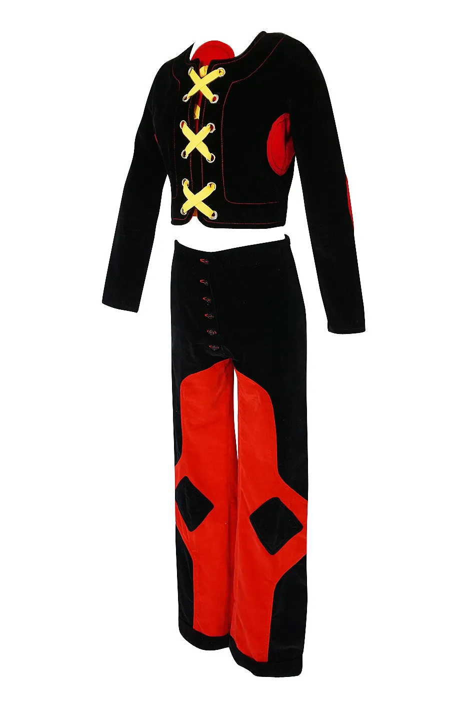Rare 1971 Mr Freedom by Diana Crawshaw Velvet 'Baseball' Suit