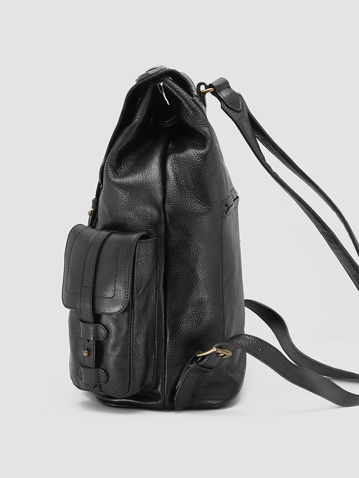 RARE 27 - Black Leather Backpack