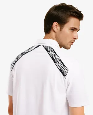 Rare Rabbit Men Yobo White Short Sleeve Collared Neck Button Closure Plain Polo