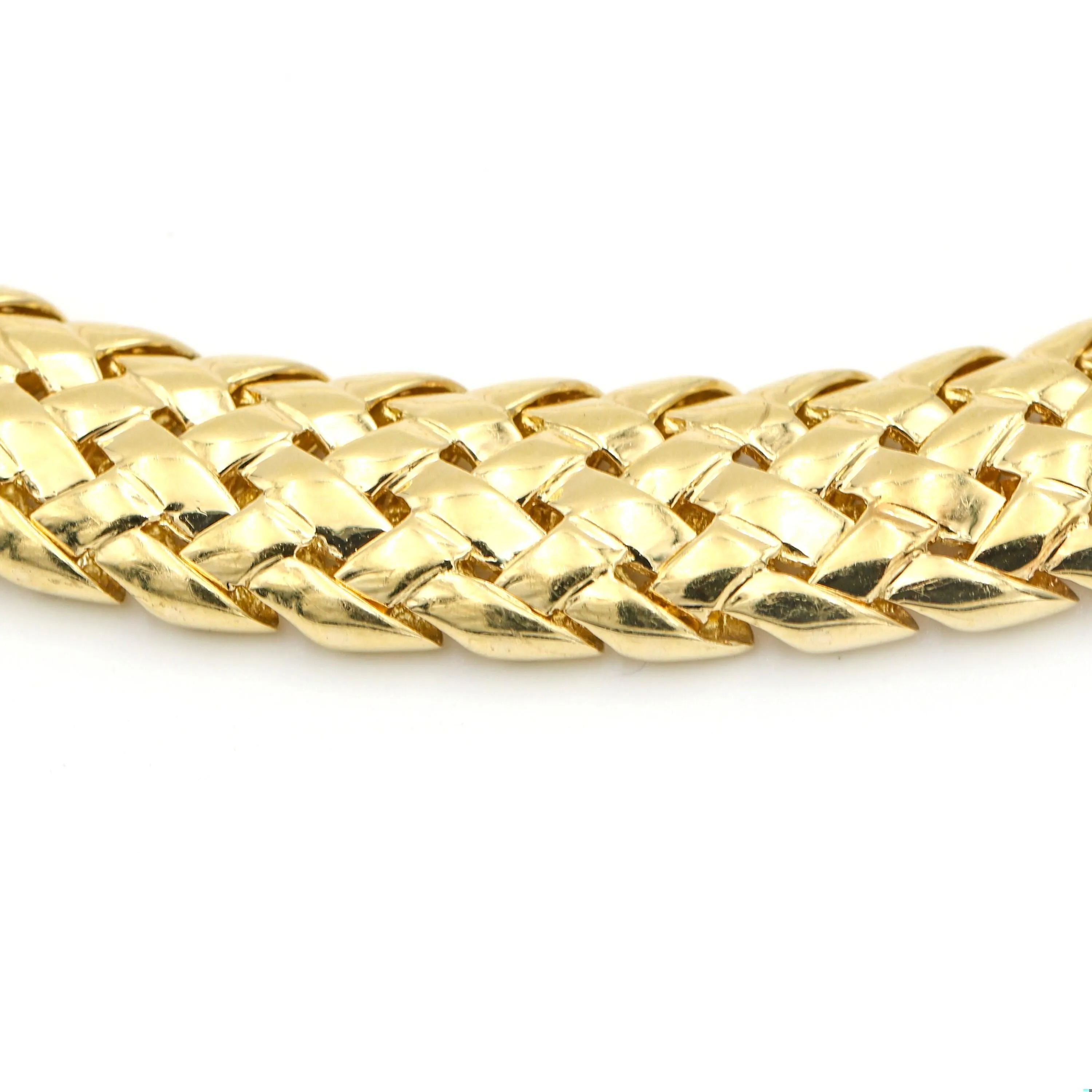 Rare Vintage Tiffany & Co. 18k Yellow Gold 1995 Vennarie Woven Chain Necklace