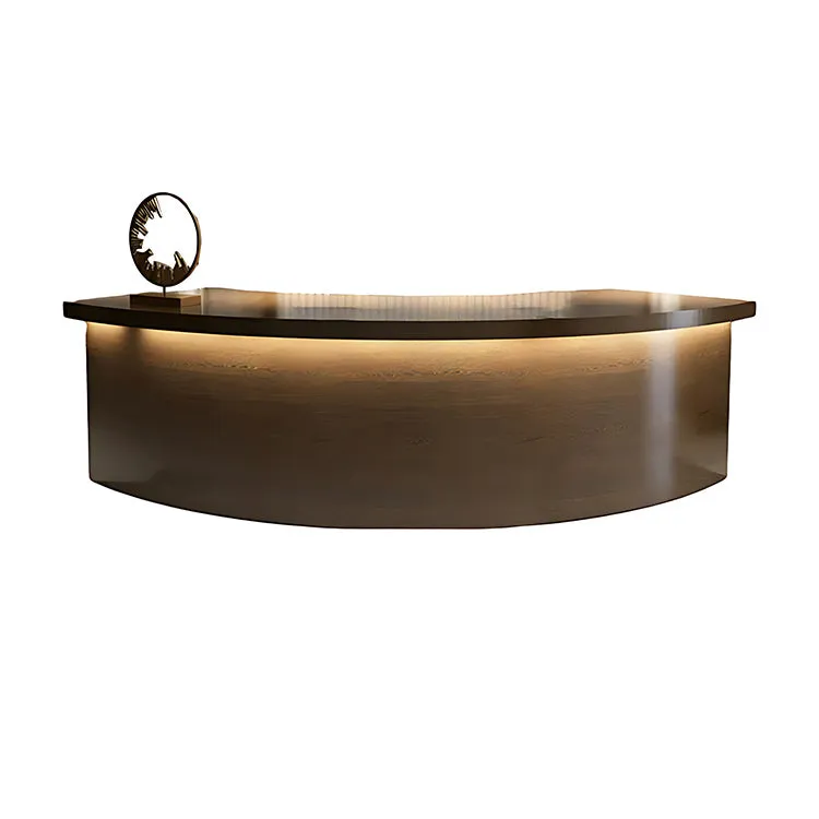Reception Desk with Solid Wood Grain