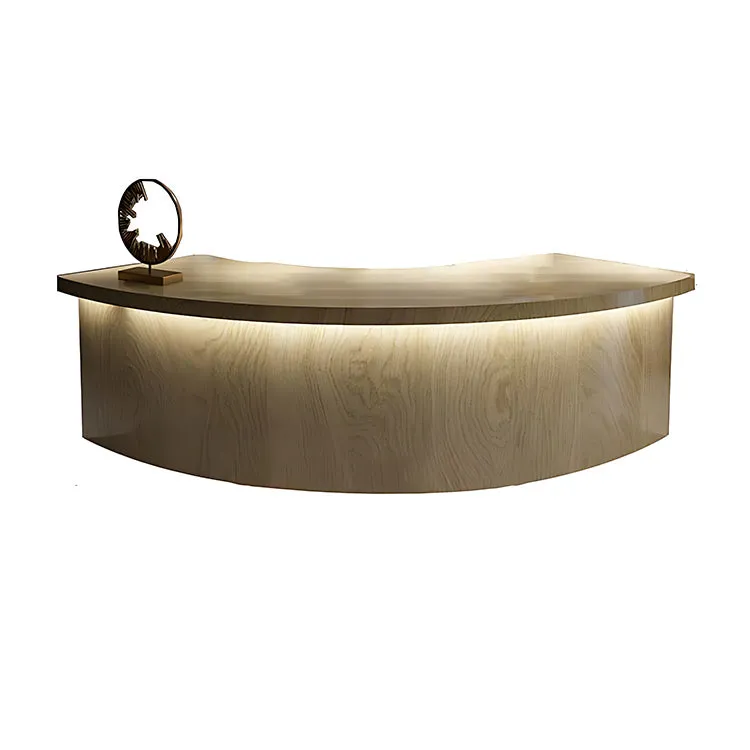Reception Desk with Solid Wood Grain
