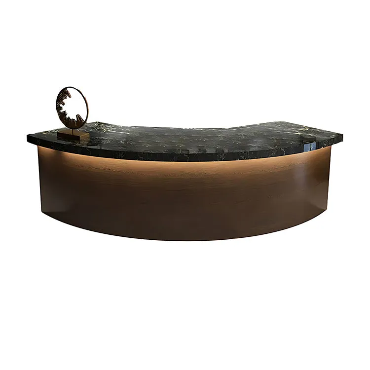 Reception Desk with Solid Wood Grain