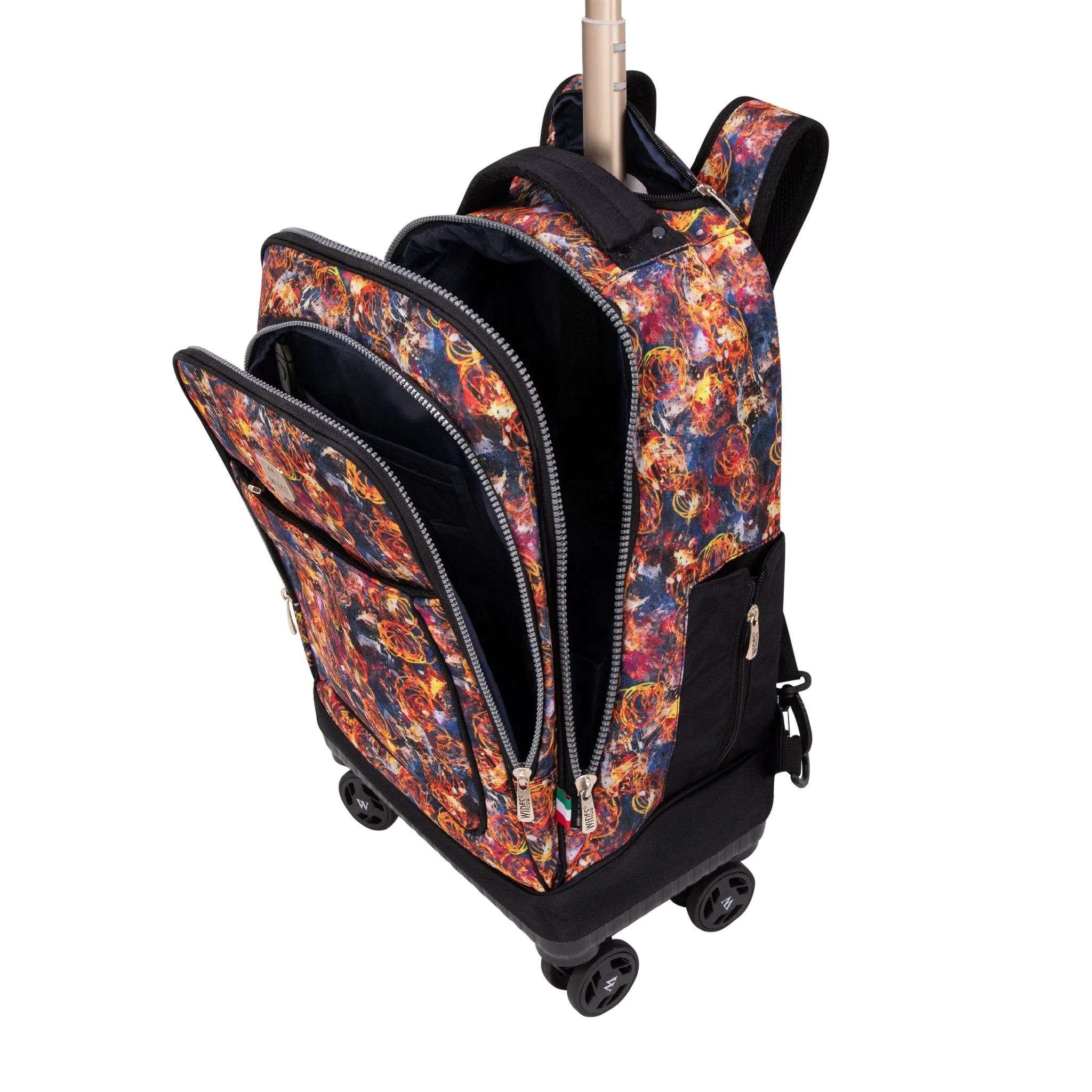 Ring Flame 8-Wheels School Backpack Trolley Set (Lunch bag & Pencil Case)