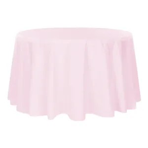 Round Polyester 132" Tablecloth - Pastel Pink