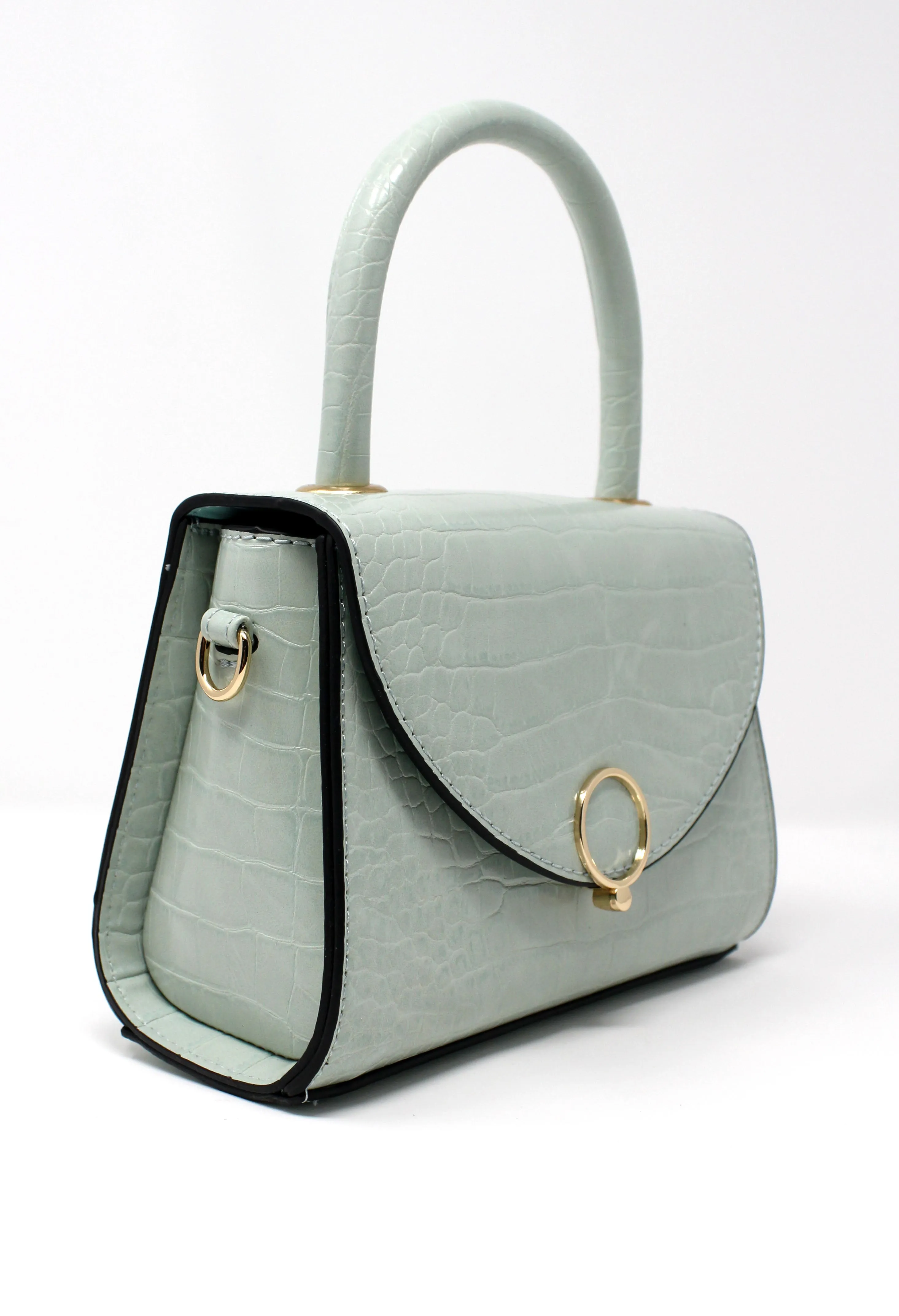 Sage Croc Mini Handbag