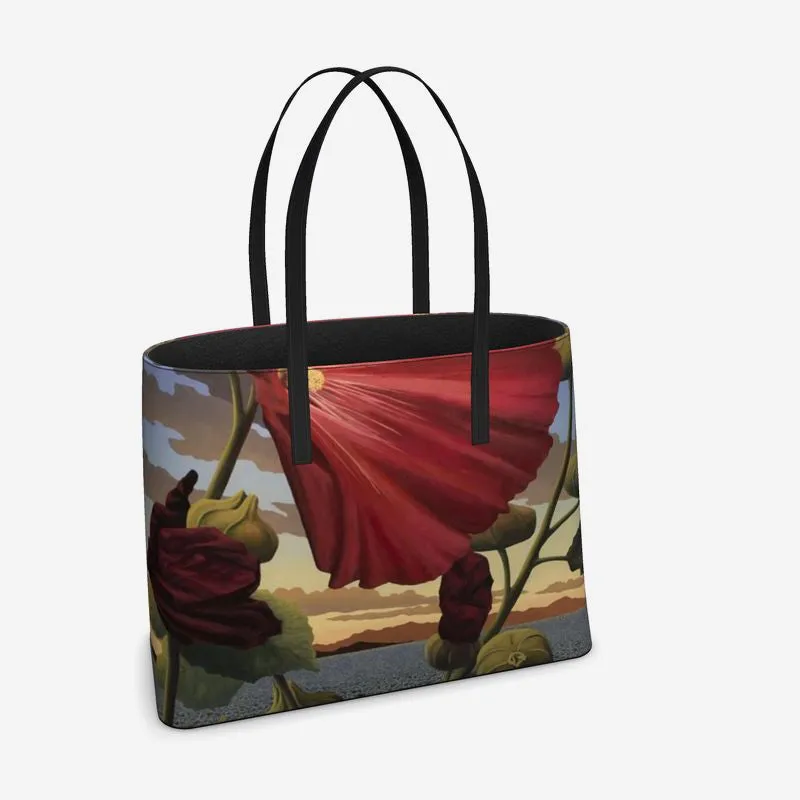 Sage Ocean Bloom Leather Tote