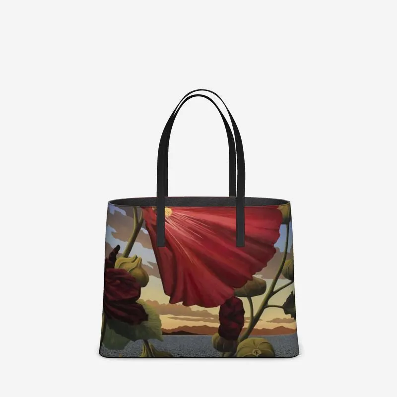 Sage Ocean Bloom Leather Tote
