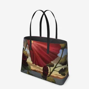 Sage Ocean Bloom Leather Tote