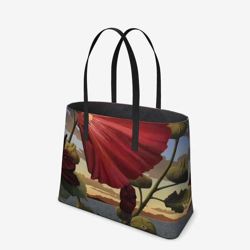 Sage Ocean Bloom Leather Tote
