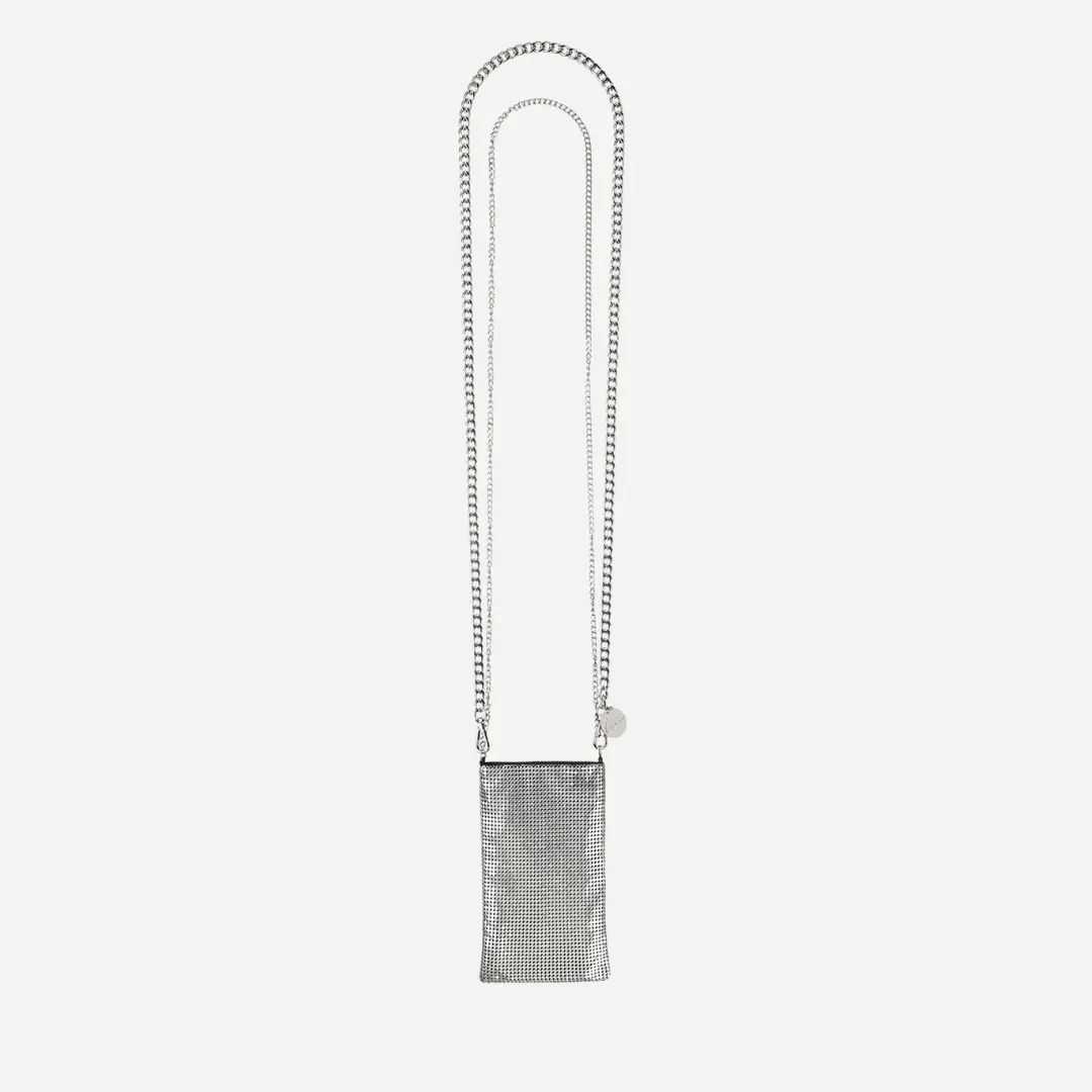 Salome Silver Phone Shoulder Bag