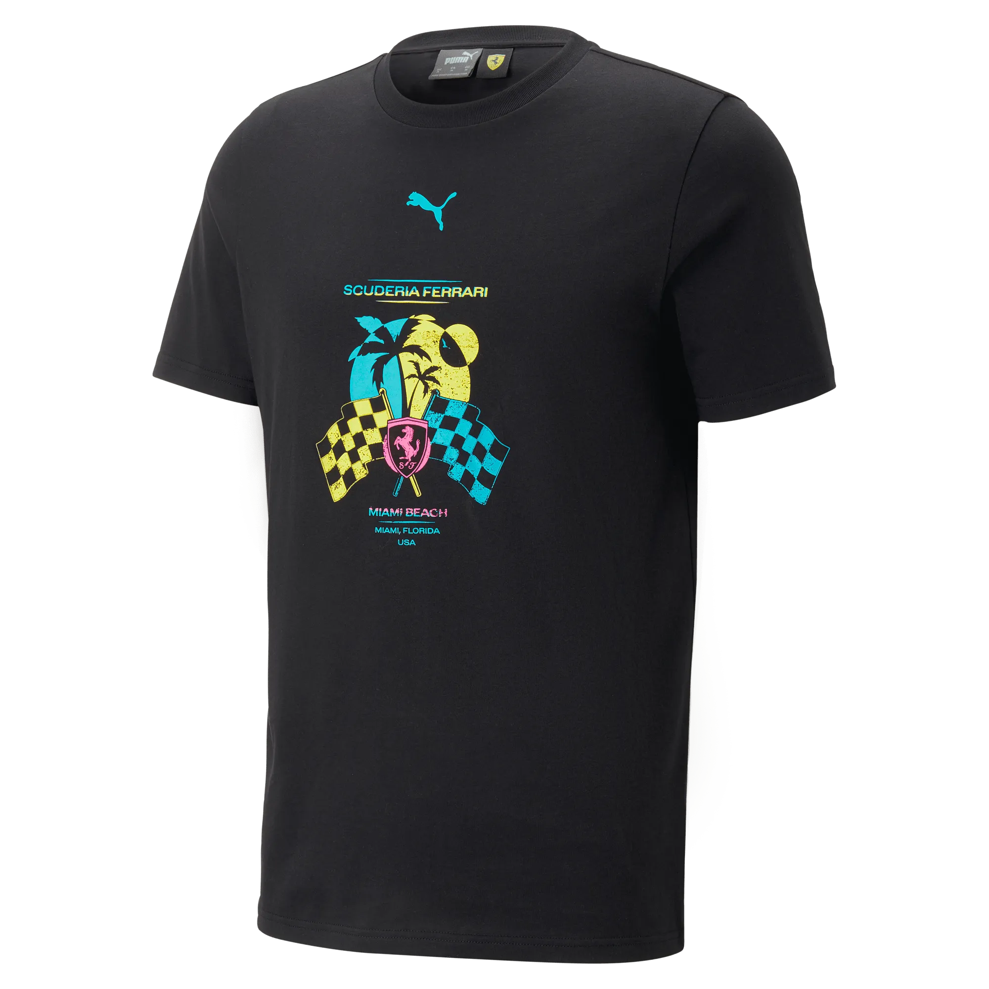 Scuderia Ferrari F1 Special Edition Miami GP T-Shirt - Black/White