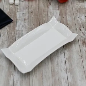 Set Of 6 White Rectangle Platter 10" inch X 5" inch | 25 X 12 Cm