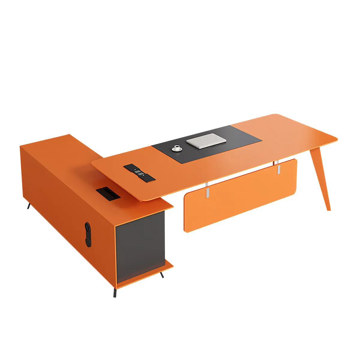 Simple Modern Light Luxury Orange Lacquer President Boss Office Desk