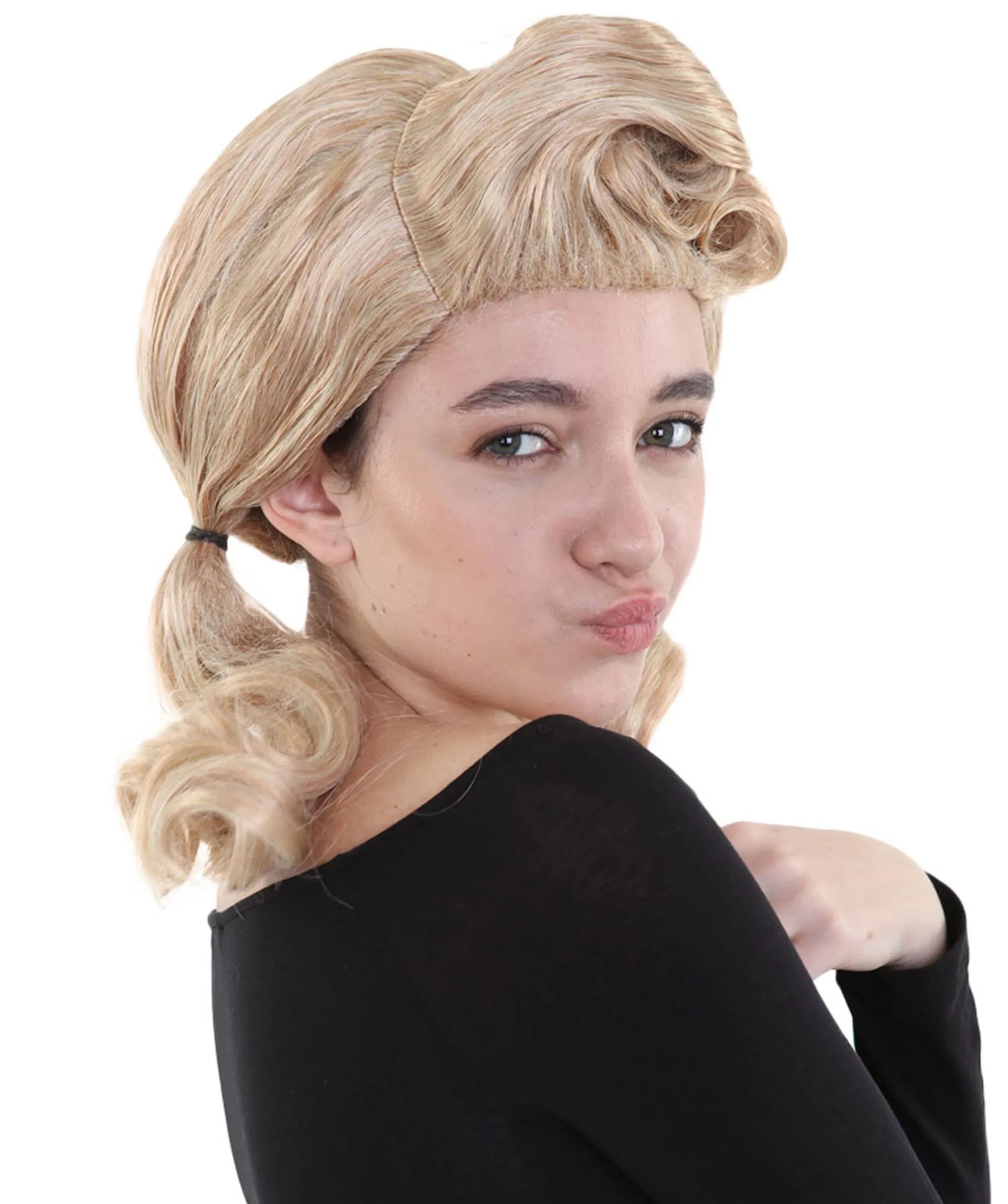 Singer Womens Blonde Ponytail Wig | 80's Pop Star Rock Wig | Premium Breathable Capless Cap