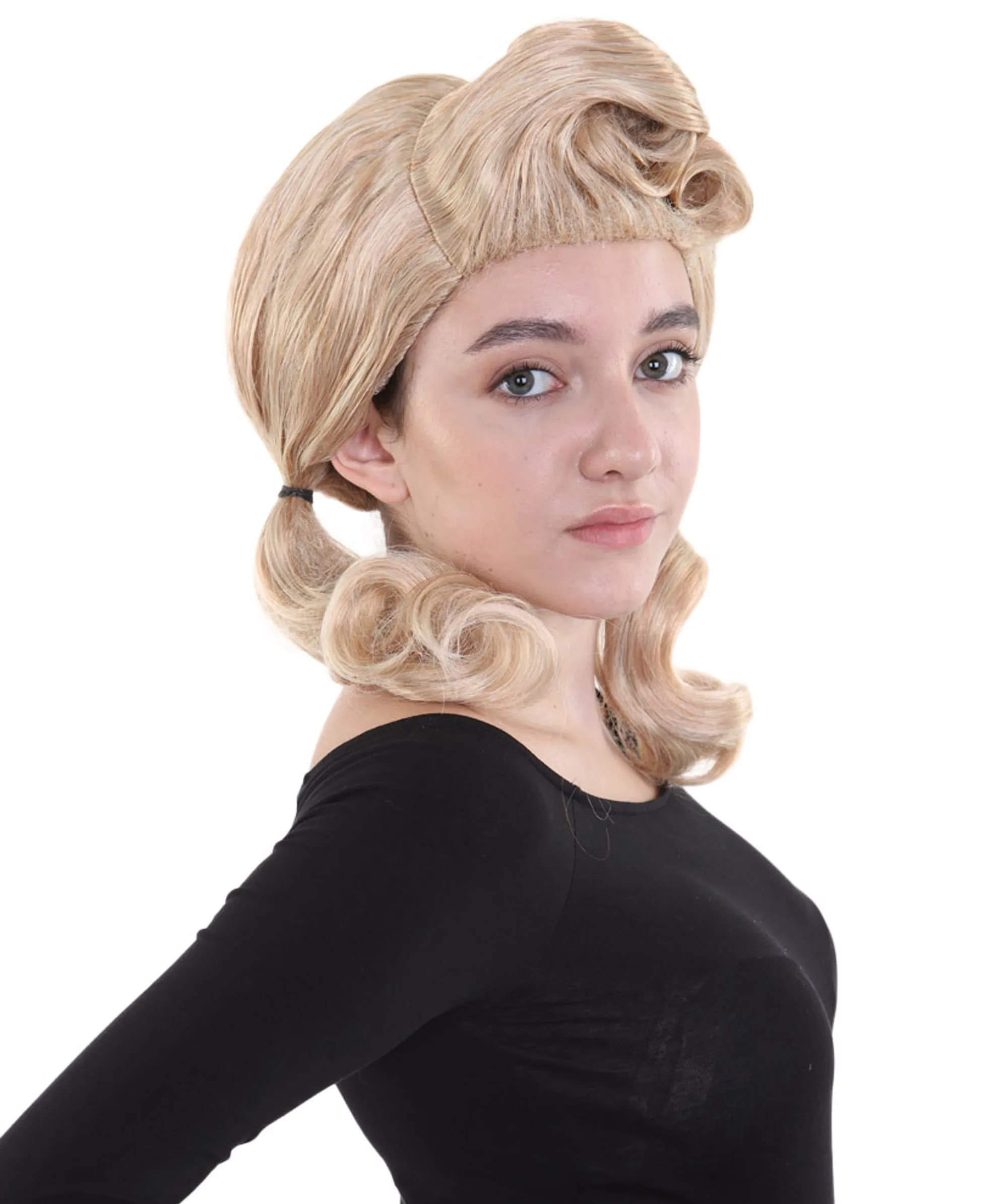 Singer Womens Blonde Ponytail Wig | 80's Pop Star Rock Wig | Premium Breathable Capless Cap