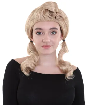 Singer Womens Blonde Ponytail Wig | 80's Pop Star Rock Wig | Premium Breathable Capless Cap
