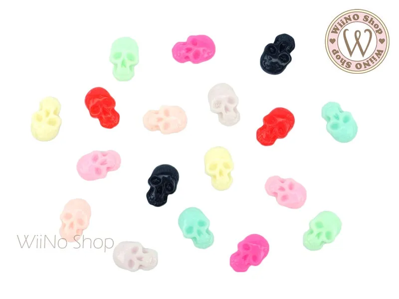 Skull Mix Color Nail Art Cabochons - 10 pcs