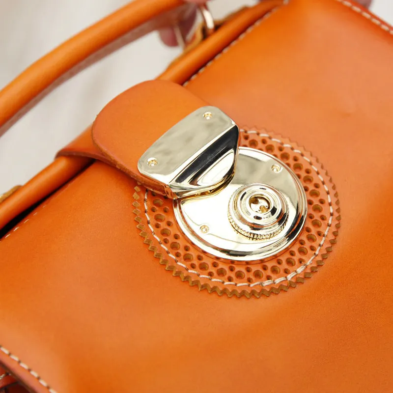 Small Leather Female Doctor Satchel Bags Purse Handbag Shoulder Bag for Women