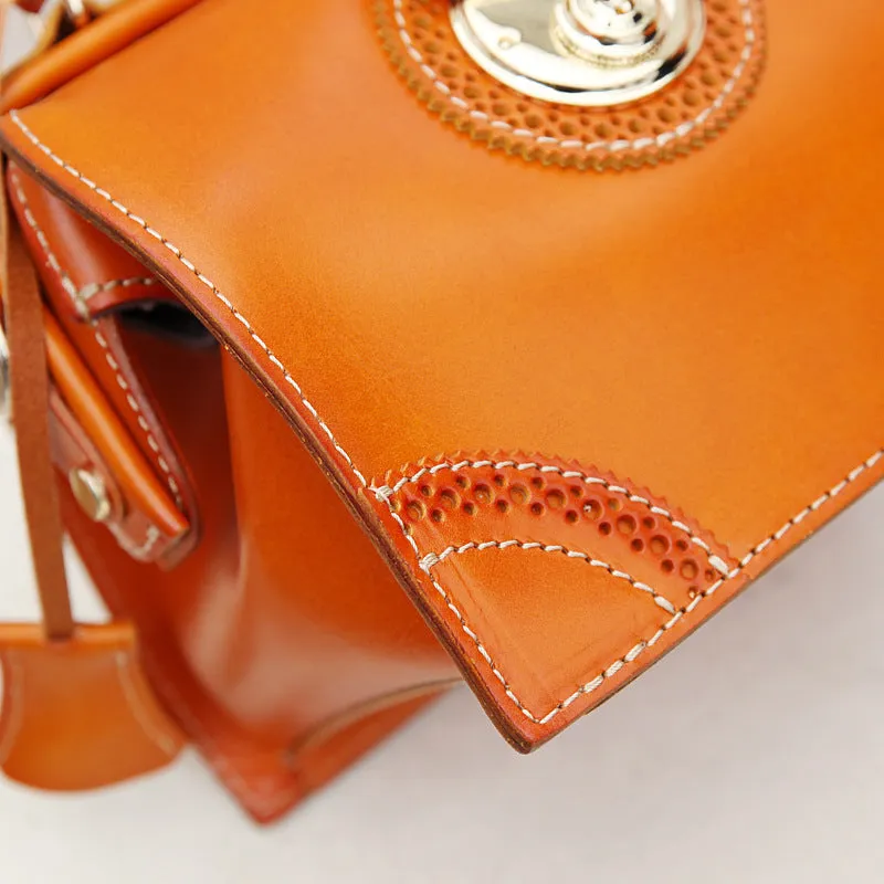 Small Leather Female Doctor Satchel Bags Purse Handbag Shoulder Bag for Women