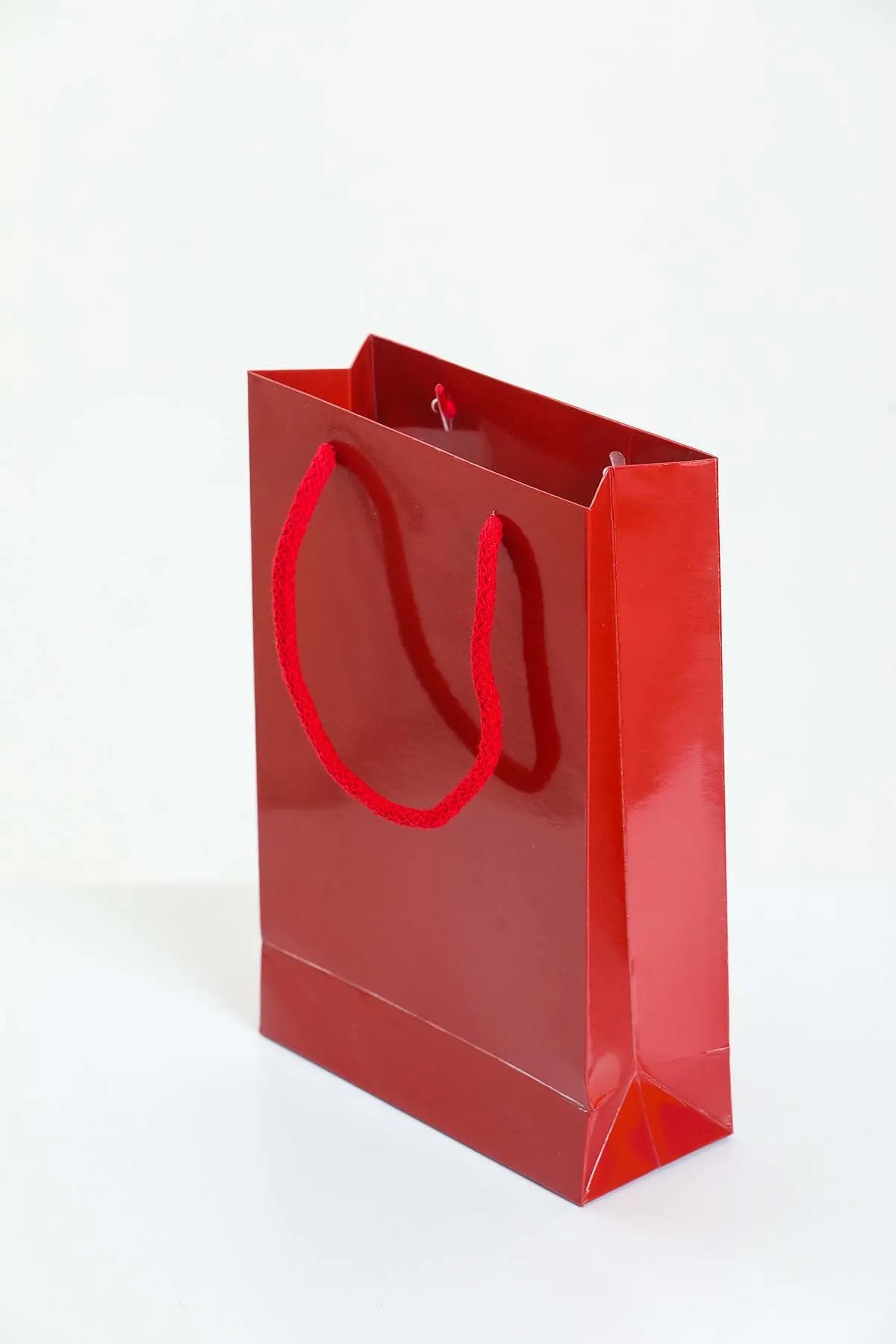 Small Red Glossy Laminated Uk Carrier Bags